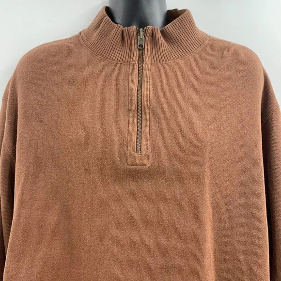 Pendleton Men's Ribbed 1/4 Zip Cotton Mock Neck Long Sleeve Pullover Size XL - Picture 4 of 10